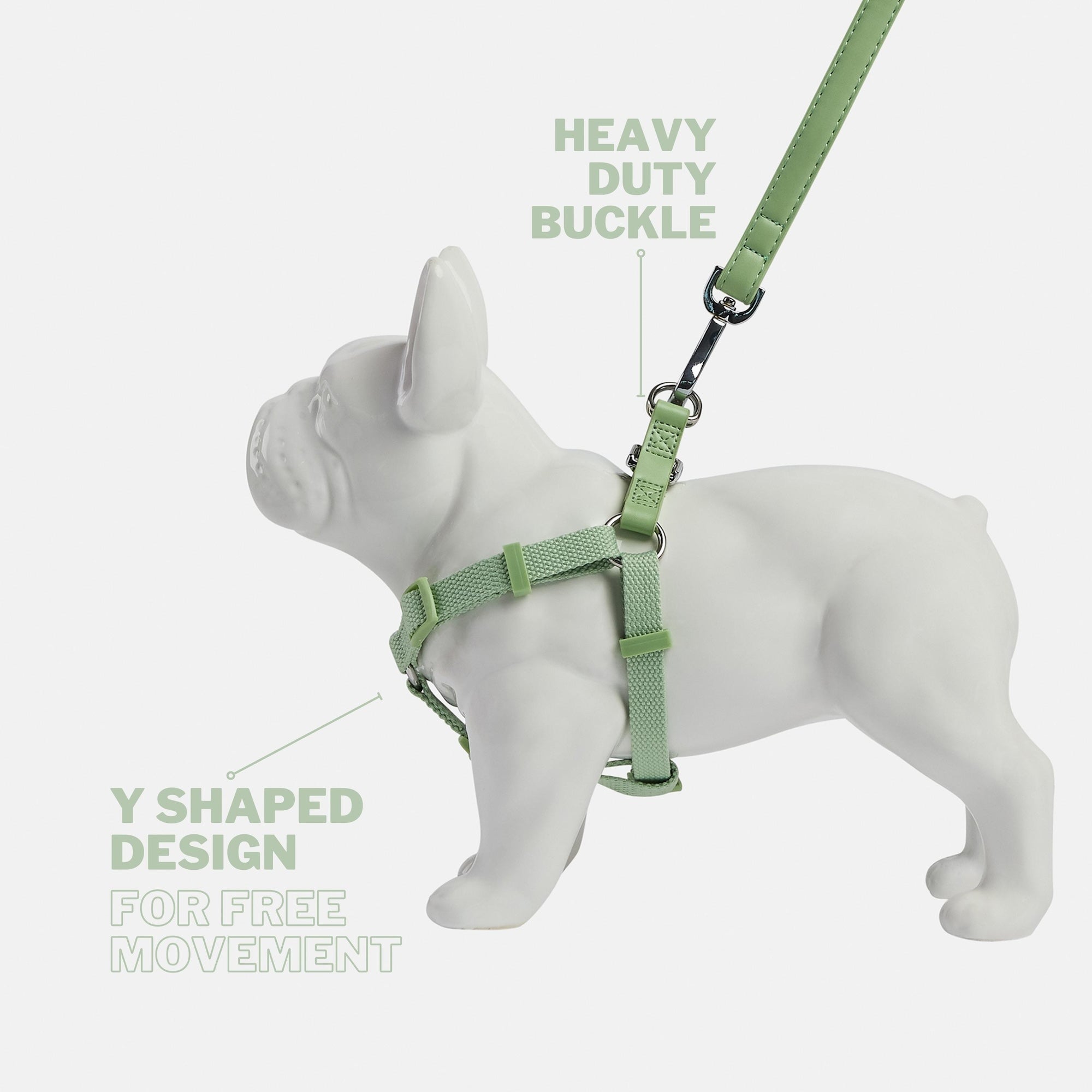 Green Dog Harness and Lead Set Barc London