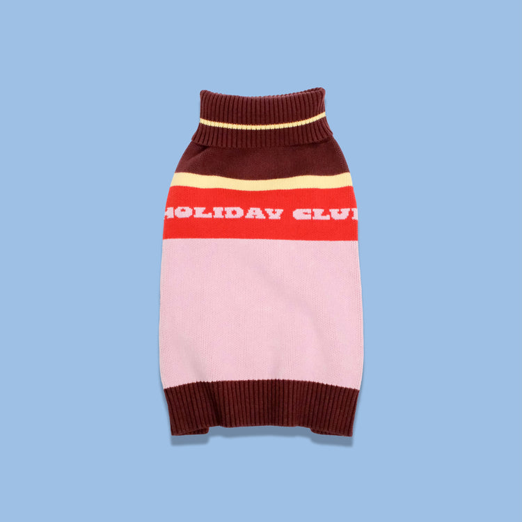 Holiday Club Knitted Dog Jumper, Pink