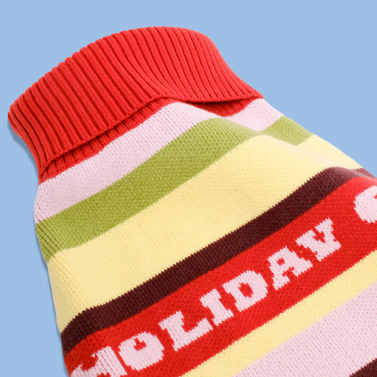 Holiday Club Knitted Dog Jumper, Stripes