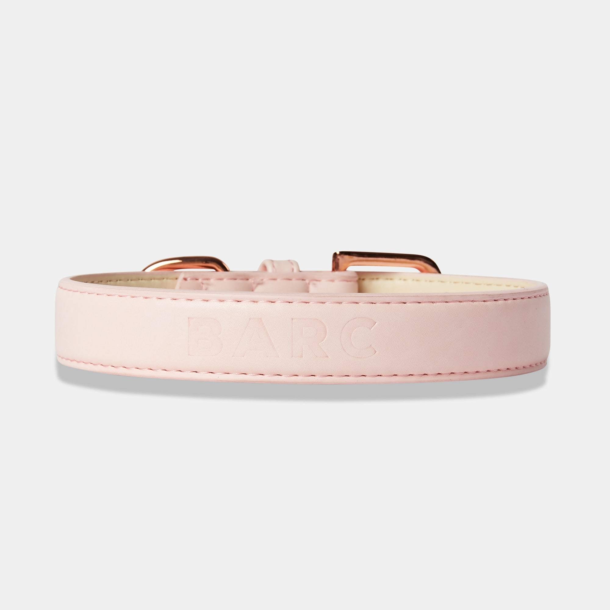 Blush Pink Dog Collar with Rose Gold Buckles Barc London